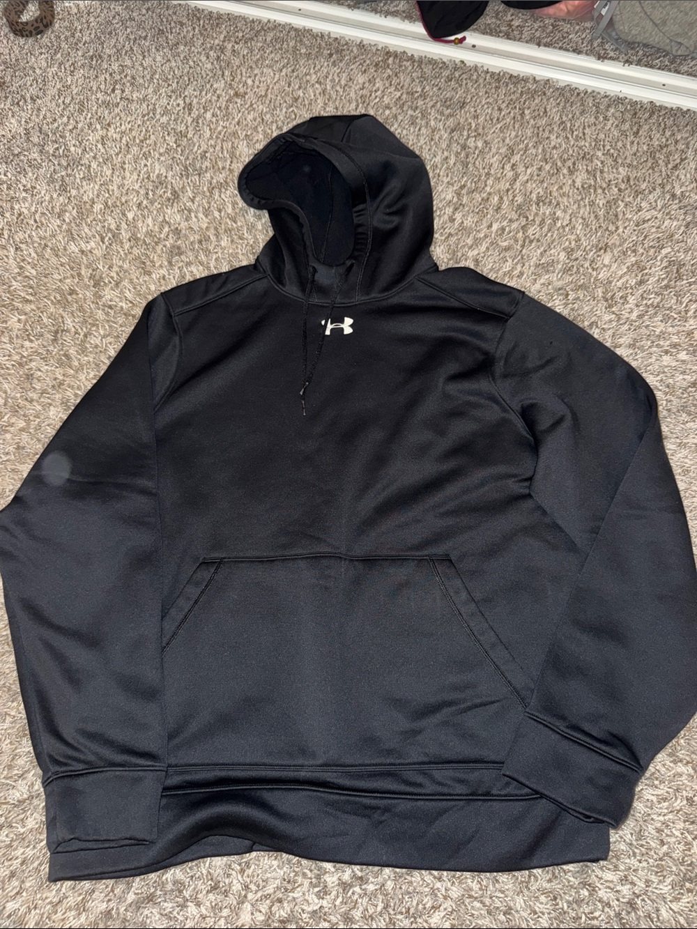 Under Armour Black Men's Pullover Hoodie with White Logo